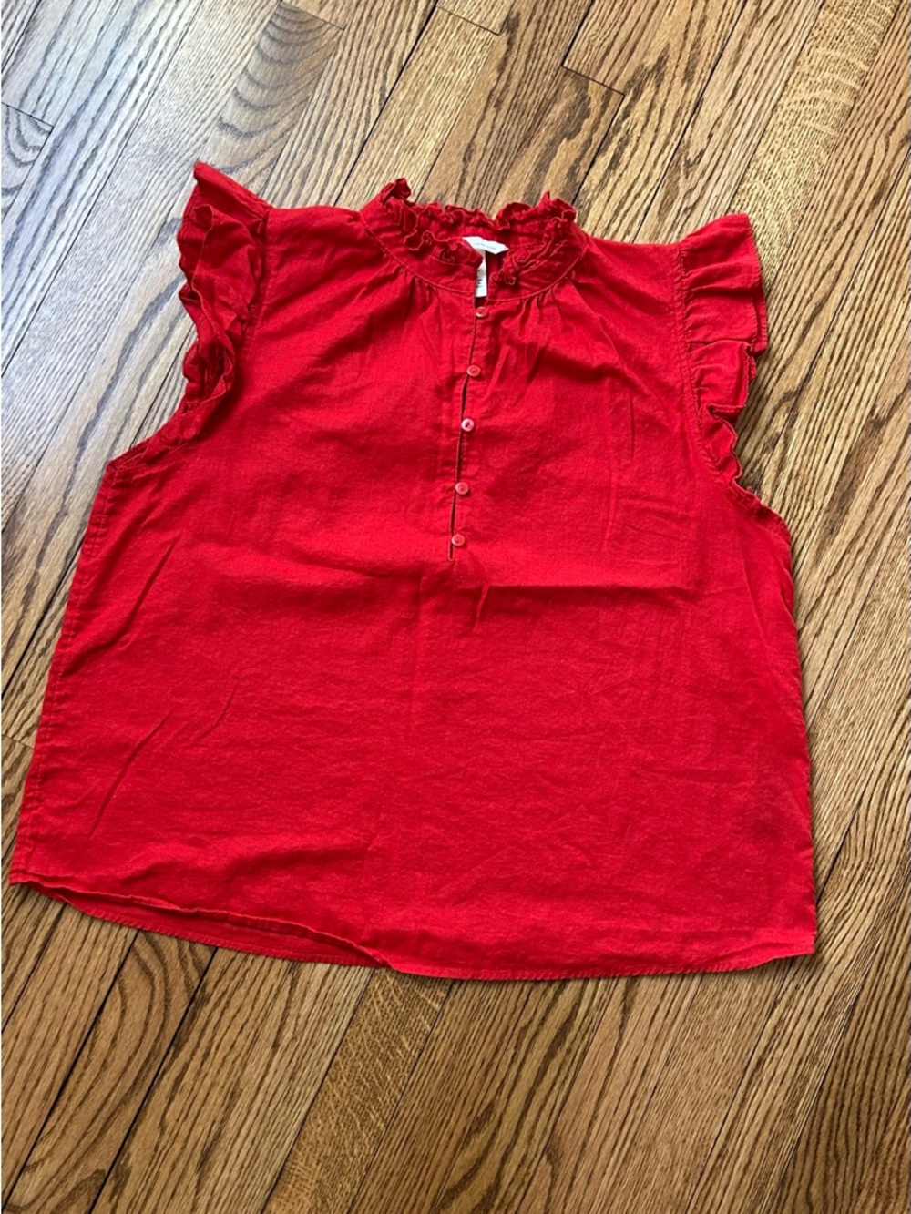 H&M Red Ruffle Sleeve Blouse